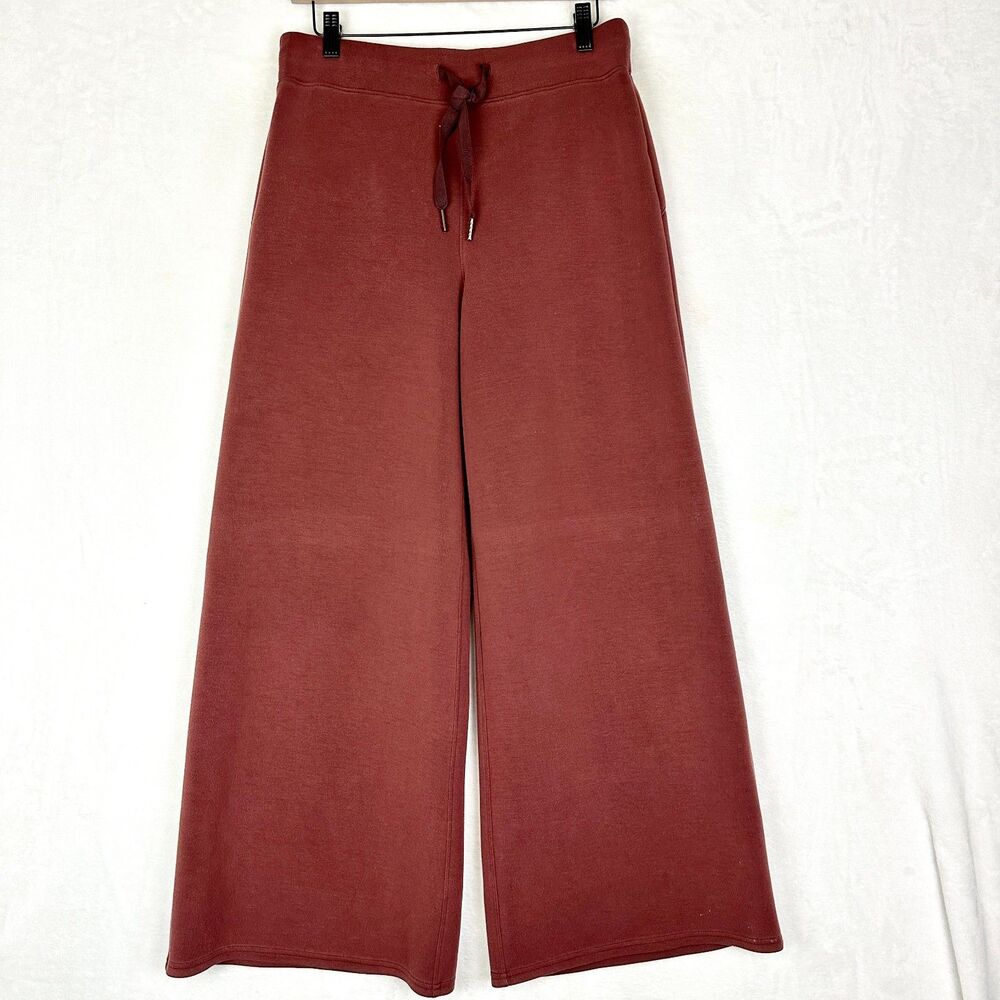 Spanx AirEssentials Wide Leg Pant Size Large Petite Maroon/Burgundy High Rise